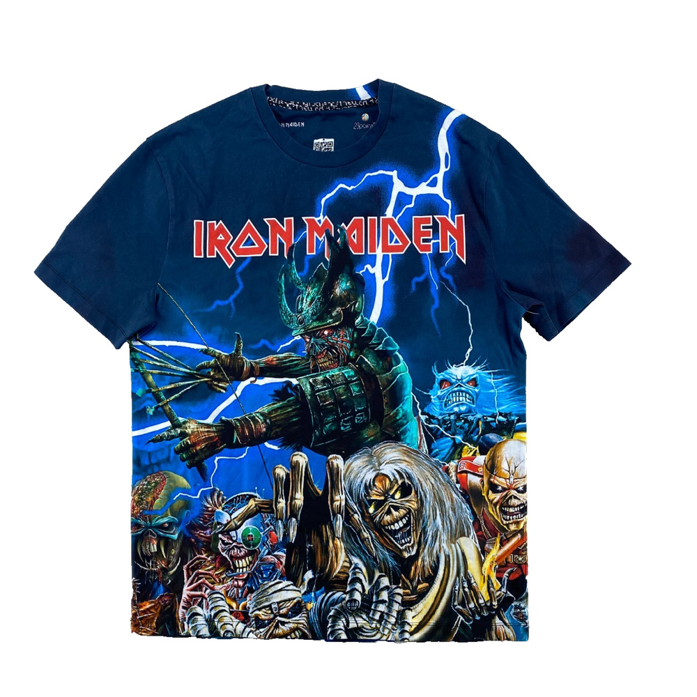 Iron Maiden All Over Print Graphic Band Tee Men’s XL Heavy Metal AOP
